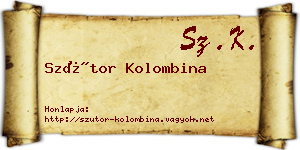 Szútor Kolombina névjegykártya